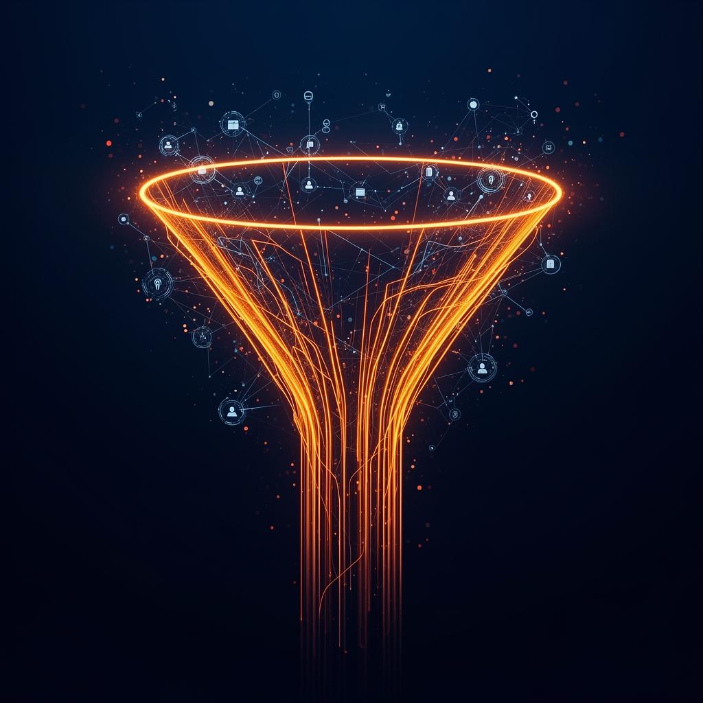 AI funnel and automation visualization